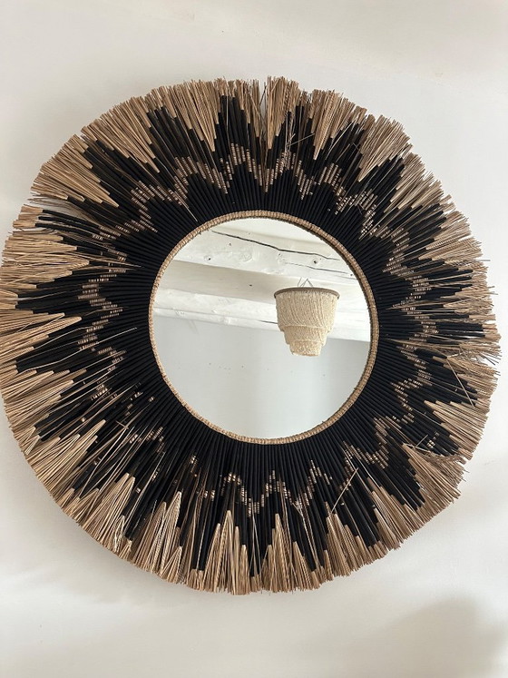 Image 1 of Grand miroir artisanal XXL en Roseau