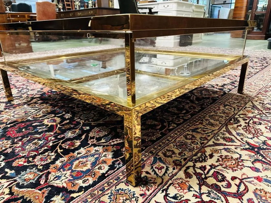 Hollywood Regency Eichholtz Harvey Salontafel, Glas, Messing (foto 8 van 14)