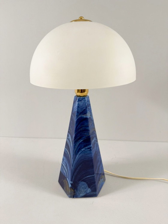Image 1 of Set di 2 lampade da tavolo vintage con base in marmo 'Lambada da Tavolo', modello: Prisma, Italia