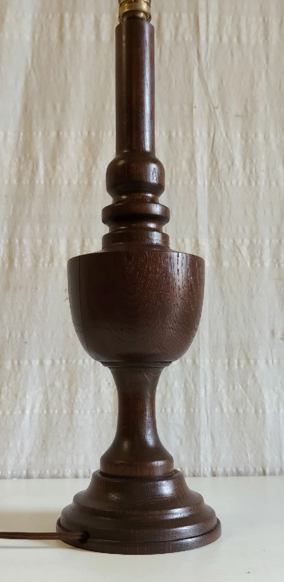 Turned Solid Wood Lamp Base - Mid-20th Century – Table lamps (photo 8 of 8)