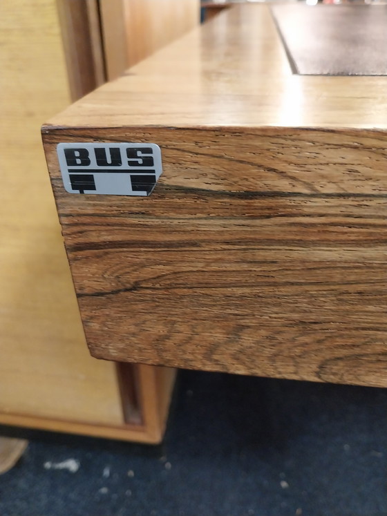 Image 1 of 1 x B.U.S. desk 200 x 100cm black leather top 1980s