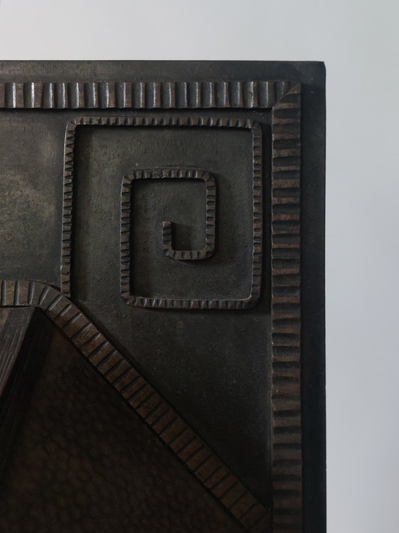 Image 1 of Prachtige decoratieve, handgesmede metalen openhaardomlijsting