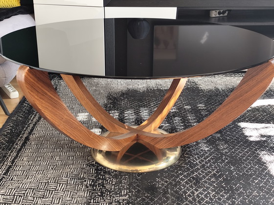 Image 1 of Art Deco salontafel – Wilhelm Renz (jaren 1930) – glas en messing