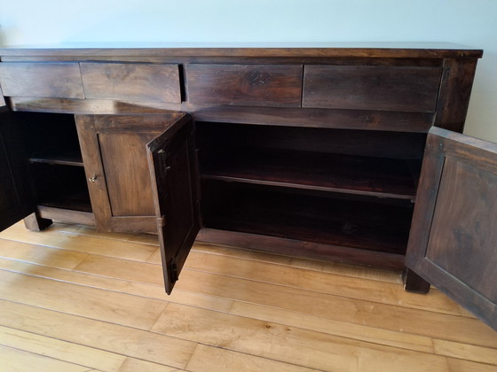 Image 1 of Solid wood sideboard in colonial style made of exotic hardwood