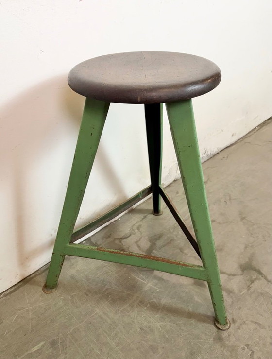 Image 1 of Taburete de taller industrial verde, años 60