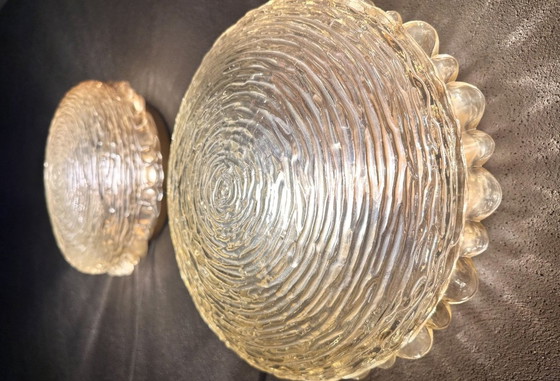 Image 1 of Vintage paar amber muurlampen