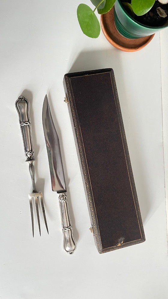 Image 1 of COUVERTS à Viande Argent et Métal argenté PARIS France