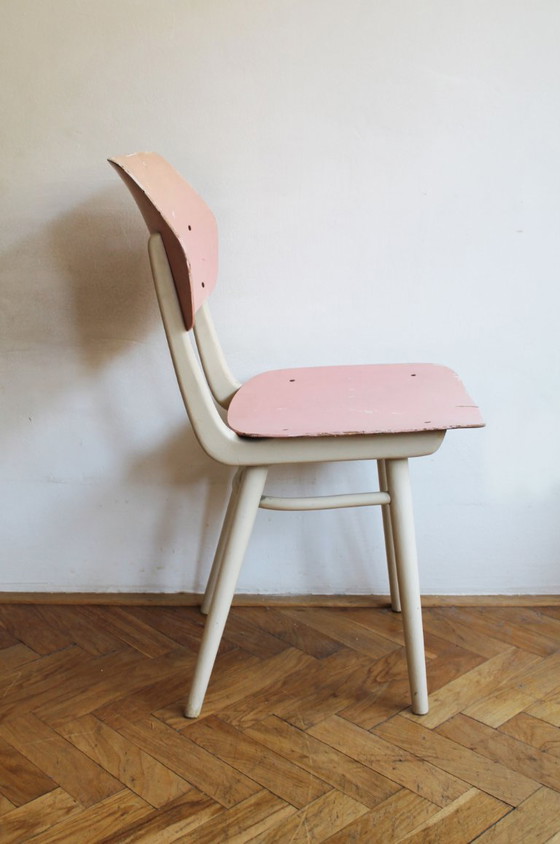 Set di 6 sedie da pranzo TON | Finitura originale color pastello | 1964 – Wood (photo 43 of 46)