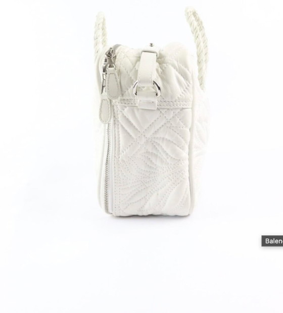 Image 1 of Balenciaga Blanket vierkante tas van wit leer met bloemenprint