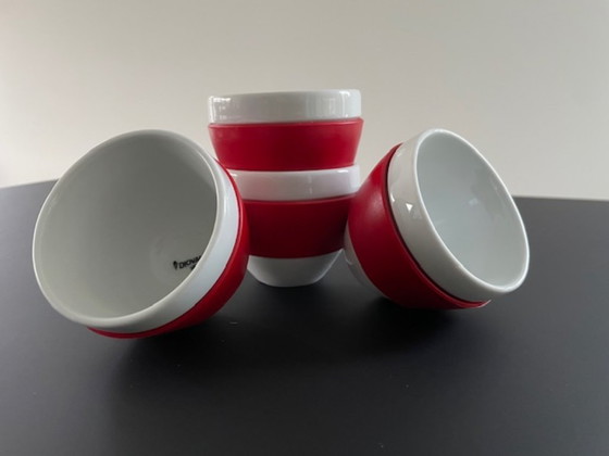 Image 1 of Juego de 4 tazas Koziol Aroma Matteo Thun, rojo y blanco