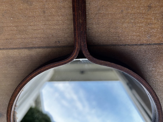 Image 1 of Handspiegel und Schuhanzieher aus Holz, skandinavischer Stil, 70er Vintage