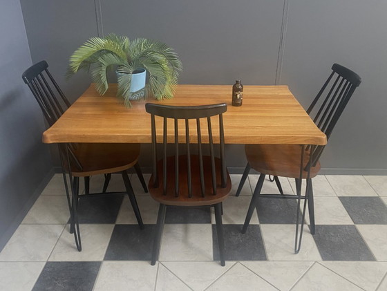 Image 1 of Danish dining table with hairpin legs