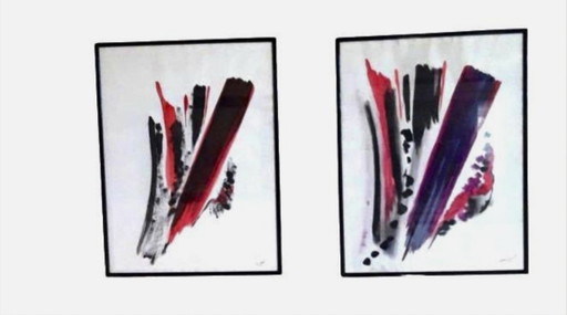 Abstraction 1983 - série de 2 - Bernard Schmitt( 1950)  