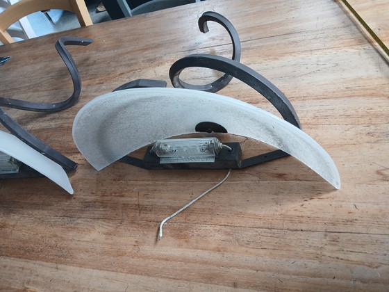 Image 1 of Enorme coppia di lampade da parete in ferro battuto in stile Art Déco