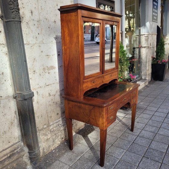 Image 1 of Bureau / Escritorio Bonheur du jour, caoba y cuero, Directorio, p. s. XIX - Francia