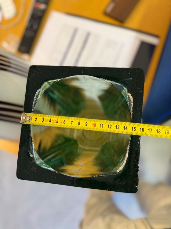 Vase Sculptural Vintage Années 60 en Verre d'Art Vert – Style Blenko – Glass (photo 6 of 7)
