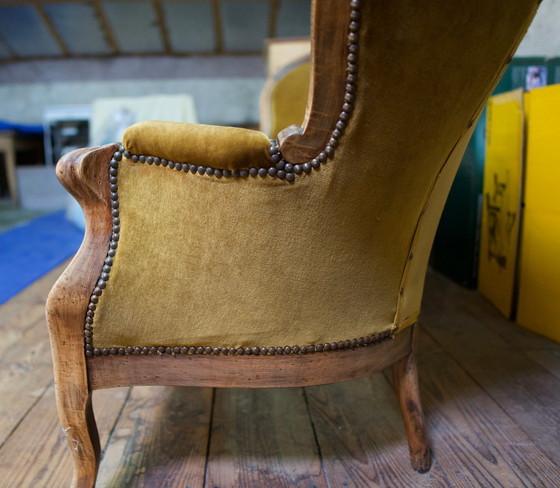 Image 1 of Divano a tre posti in velluto Luigi Filippo, Francia, XIX secolo