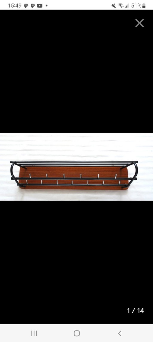 Dutch Design Vintage Wandkapstok Jaren 60