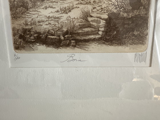 Dibujo a pluma de Borie – Arte, Glass, Paper (photo 3 of 5)