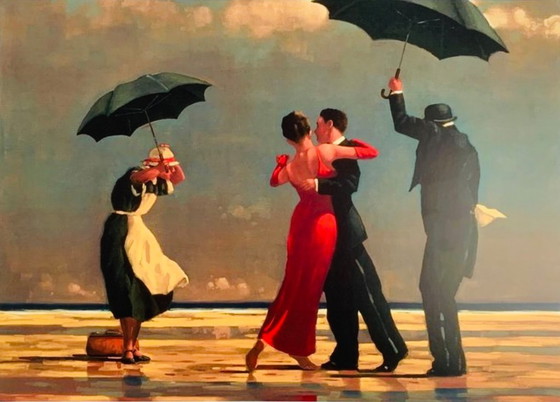Image 1 of Jack Vettriano: "Il maggiordomo cantante". Colori bellissimi.