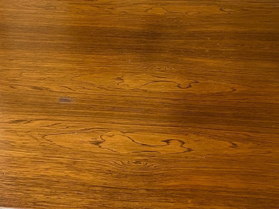 Image 1 of Scrivania direzionale bifacciale in stile scandinavo, in palissandro e metallo, con 6 cassetti, vintage anni '60.