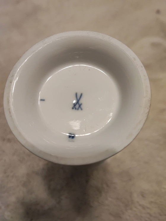 Porcelain Vase with Foot 1st Choice 1951, Meissen, Blue (photo 3 of 5)