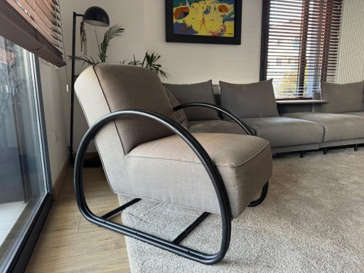 Butaca de diseño industrial / estilo Bauhaus - Acero negro