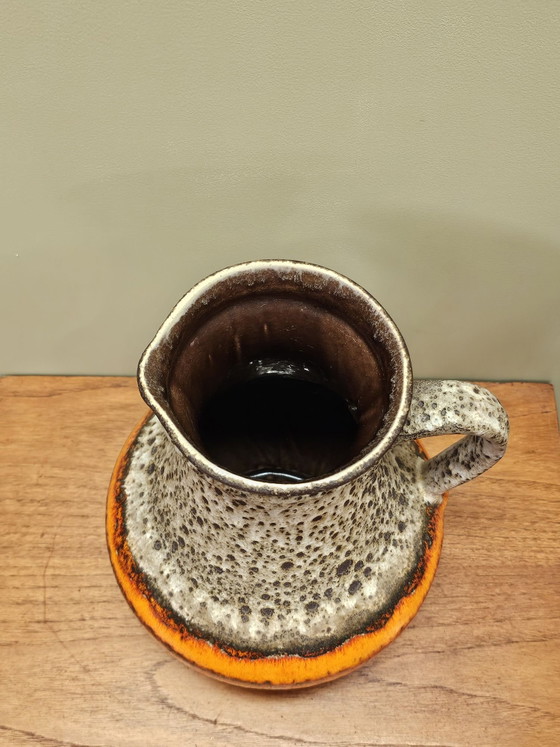 Ü-keramiek Orange West Germany Vintage Handled Vase, Ceramic, Brown (photo 7 of 12)