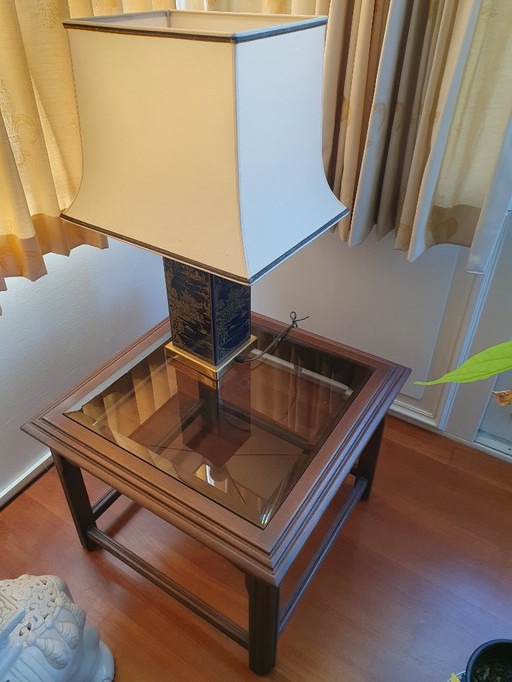 Lampadaire (design asiatique) avec table d'appoint (à vendre comme 1 ensemble)