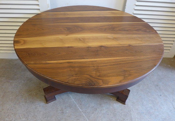 Image 1 of tavolo da pranzo antico rotondo in mogano stile impero