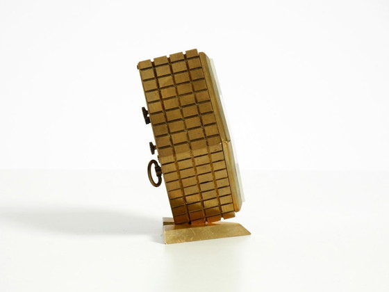 Image 1 of Rare, very beautiful small 1960s mechanical brass alarm clock table clock from Europa