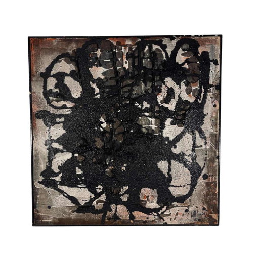 Louis-Marie Londot, Óleo y Concreciones sobre Panel No. 16, 1963, Técnica Mixta
