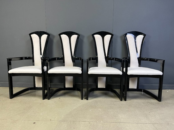 Image 1 of Sedie da pranzo in legno laccato italiano, anni '80