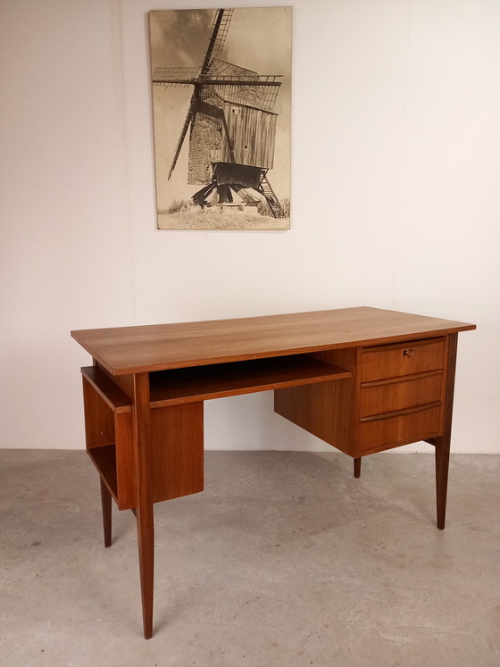 Image 1 of Danish teak desk | Vintage 1960s restored