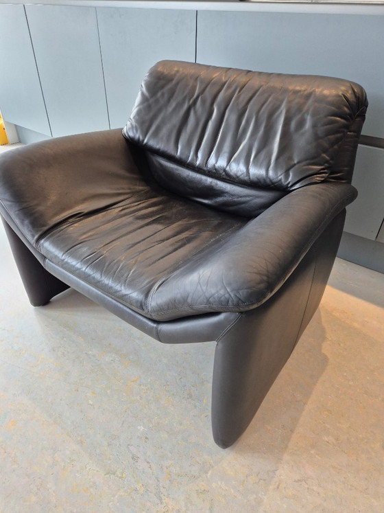 Image 1 of Hans Kaufeld Sessel – schwarzer Ledersessel