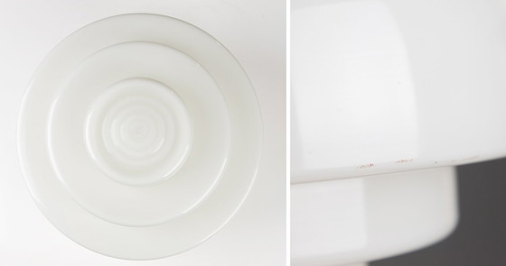 Image 1 of Bauhaus Art Deco hanglamp, opaalglas, wit, Mithras plafondlamp