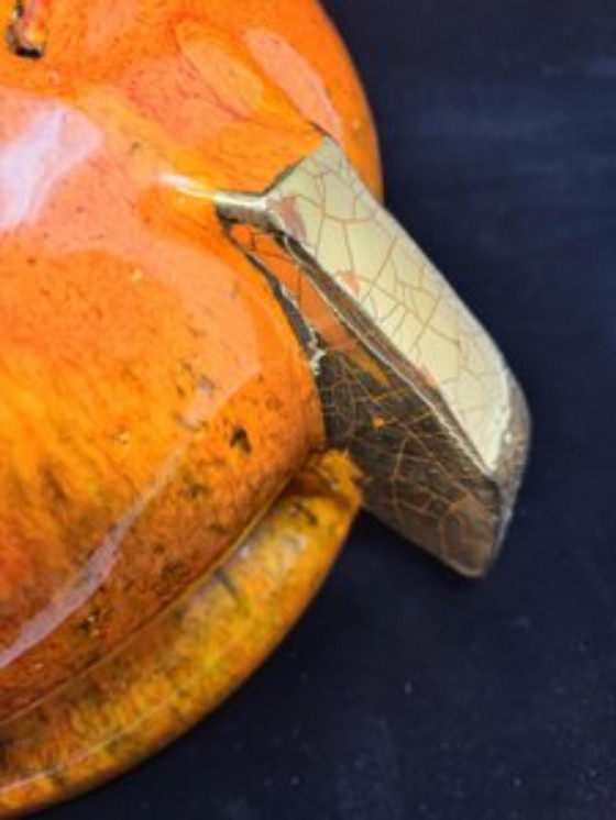 Image 1 of Sopera de cerámica Gérard Crociani Naranja Francia Vallauris Costa Azul