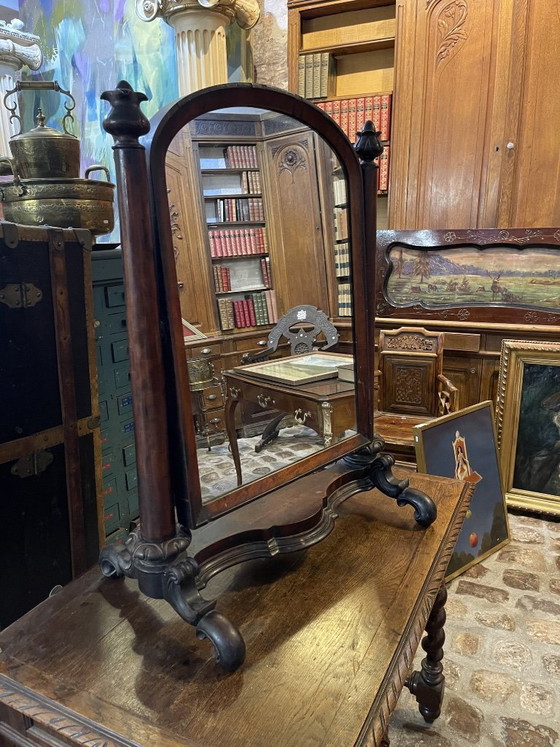 Image 1 of Miroir Psyché en acajou