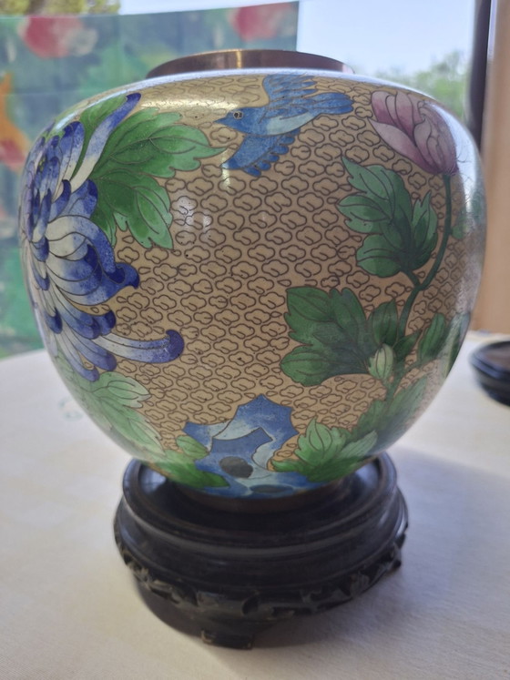 Cloisonné Potiche – Vases, Wood, Metal (photo 10 of 12)