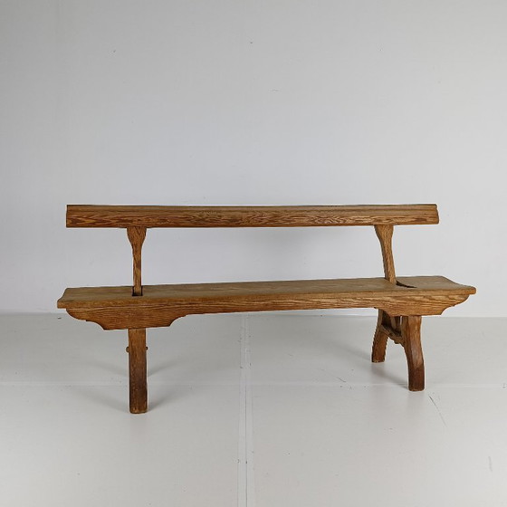 Victoriaanse korte antieke spoorwegbank van grenenhout – Bankjes, Wood (photo 2 of 10)