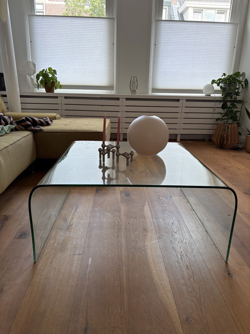 Vintage glazen salontafel, waterfall 
