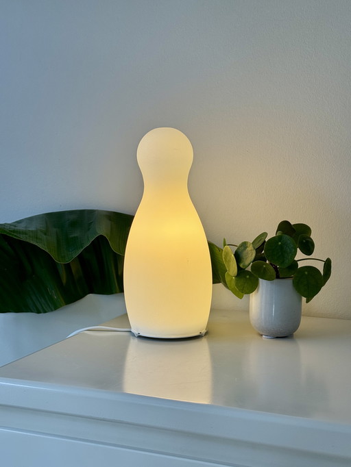 Vintage Pion Table Lamp Of White Frosted Glass - 1980s/90s