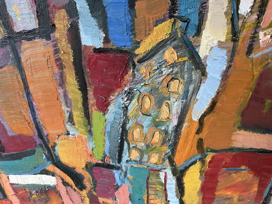 Image 1 of Modern Groot Olieverf Schilderij door Hendrik Nijs 1996