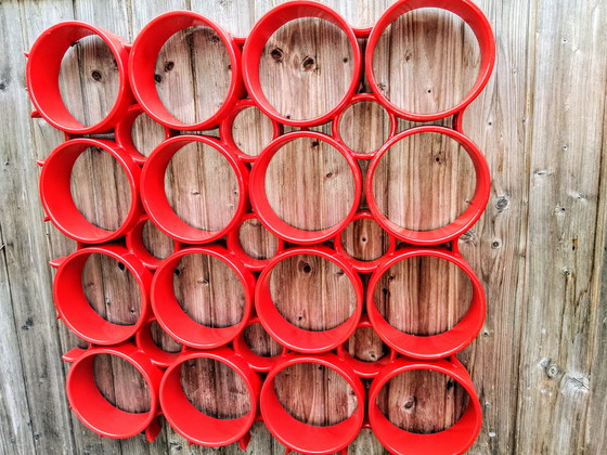 Image 1 of Space Age Wandpaneel Wandelement Wanddecoratie Rood