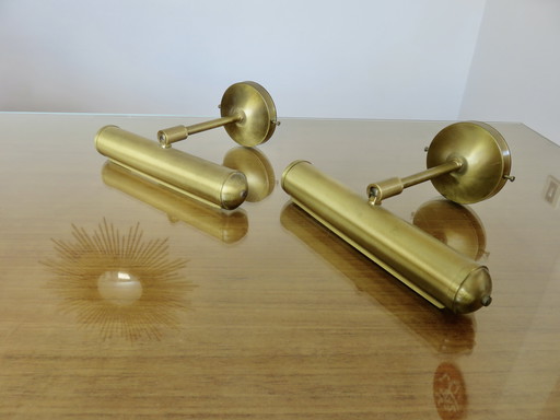 Pair of Brass Wall Lights Made in Italy 70s 80s