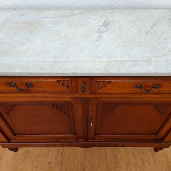 Image 1 of Vintage antique dresser, sideboard, chest of drawers, bathroom vanity with marble top