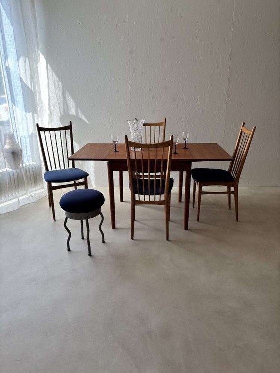 Image 1 of Vintage set of dining chairs new upholstery, 60 dining