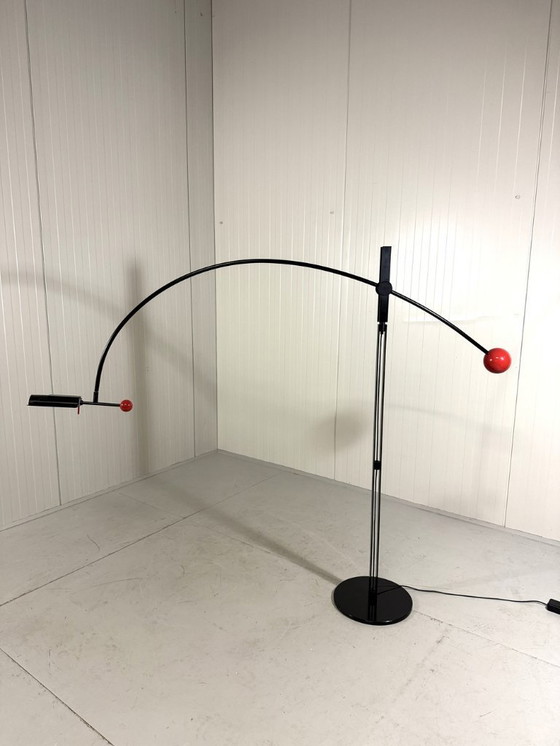 Image 1 of Lampadaire réglable Robert Haussmann pour Swiss Lamps International 1980