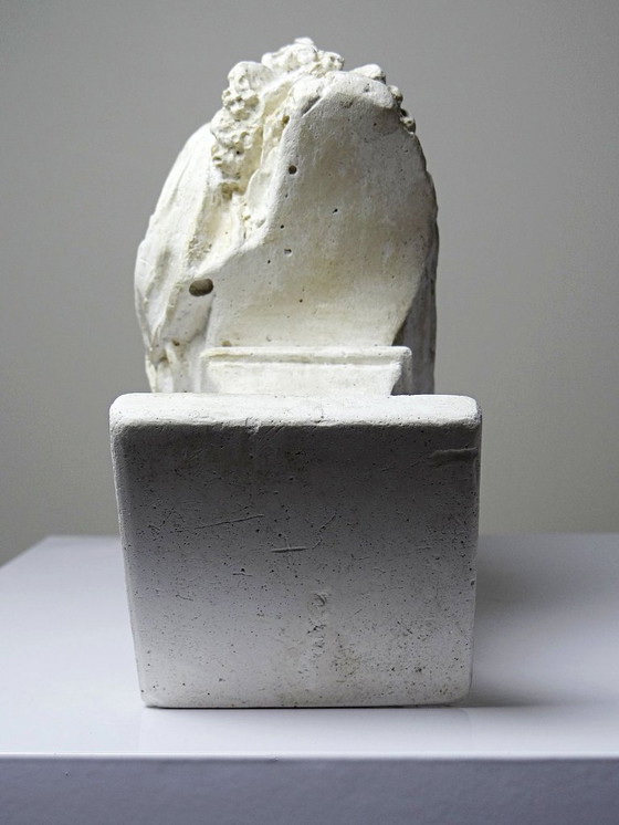 Image 1 of Small antique/vintage Louis XIV bust after Gole & Le Brun, white plaster