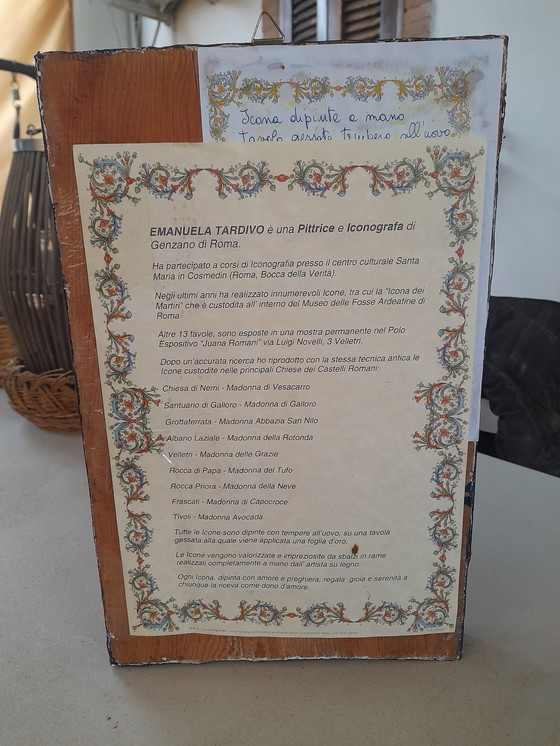 Image 1 of Icône peinte à la main « Marie qui défait les nœuds »